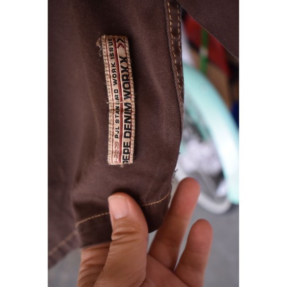 *SOLD Vintage Pepe Jeans London Dark Brown Superior Denim Jacket  Size L/XL - Picture 8 of 9